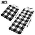 PiccoCasa Microfiber Plaid Pattern Bathroom Rugs, 2 Pcs Extra Soft Fluffy Absorbent Bath Rug, Bath Mats for Bathroom Floor Tub Non Slip 17''x24'' & 17''x47'' Black & White