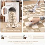 Beeiva Checkered Hallway Rug 2x6 Washable Runners for Kitchen Floor Non Slip Ultra Thin, Gingham Neutral Soft Bathroom Rug 2x6 Beige Diamond Carpet for Laundry Bedroom Entryway Home Deocr