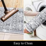 Vaukki Hallway Runner Rug, Vintage Shaggy Soft Laundry Rug 2' x 6', Non Slip Boho Entryway Runner Mat, Grey Washable Farmhouse Kitchen Area Carpet Runner for Bathroom, Entryway and Bedroom