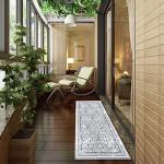 Vaukki Hallway Runner Rug, Vintage Shaggy Soft Laundry Rug 2' x 6', Non Slip Boho Entryway Runner Mat, Grey Washable Farmhouse Kitchen Area Carpet Runner for Bathroom, Entryway and Bedroom