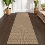 KOZYFLY Boho Runners for Hallways 2x6 ft Washable Kitchen Runner Non Slip Rubber Backed Hall Runners Cotton Entryway Runner Rugs Floor Carpet for Indoor Backdoor Bedroom Kitchen, Tan/Orange/Brown