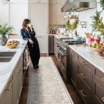 Hallway Washable Runner Rug - 2'6x12 Kitchen Rugs Entryway Rug Runner Vintage Soft Floor Mat Non Slip Indoor Farmhouse Carpet for Bathroom Living Room Bedroom (2'6''x12', Beige)