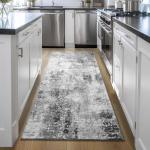 Runner Rug for Hallways Kitchen Runner Rug Non Slip 2'6''x8' Washable Grey Long Runner Rug