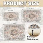 Area Rugs Washable Non-Slip, Floral Vintage Distress Print Pattern Medallion Carpet for Living Room Bedroom Dining Room, Beige Navy Blue Orange Colorful (Blue, 5' x 7')