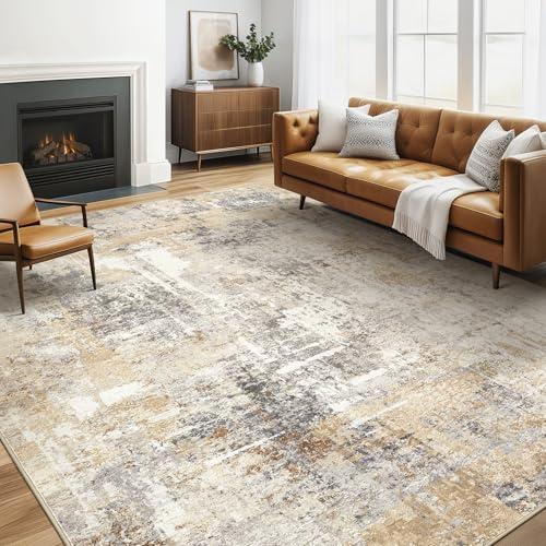 Modern 5x7 Washable Area Rug - Gray Gold