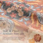 Phantoscope Washable Area Rug 5'x7' Non-Slip, Vintage Boho Rugs for Living Room, Bedroom, Dining Room, Fall Orange Floral Medallion Pattern, Low-Pile Foldable Floor Carpet, Rust/Multi Floral