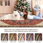 Macgace 5x7 Orange Red Area Rug for Living Room, Machine Washable Rugs with Non-Slip Backing for Bedroom, Vintage Medallion Carpet Dining Room Office Kids Room Decor