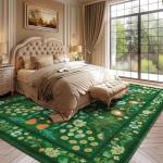Rtizon Area Rug for Living Room, Green Floral Area Rugs 5x7 for Bedroom
