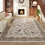Rugcomf Vintage Paisley Rugs for Living Room 5'x7' - Machine Washable Area Rug