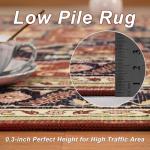 Macgace 5x7 Orange Red Area Rug for Living Room, Machine Washable Rugs with Non-Slip Backing for Bedroom, Vintage Medallion Carpet Dining Room Office Kids Room Decor