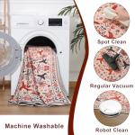 Blivonta Machine Washable 5x7 Area Rugs - Non Slip Boho Vintage Carpet for Living Room, Bedroom & Kitchen (Orange)