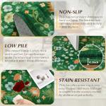 Rtizon Area Rug for Living Room, Green Floral Area Rugs 5x7 for Bedroom