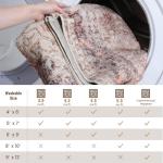 YOH Boho Washable Rug 5x7, Rust Red Vintage Non Slip Area Rug, Distressed Indoor Carpet for Living Room Bedroom Kitchen Office