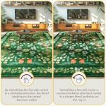 Rtizon Area Rug for Living Room, Green Floral Area Rugs 5x7 for Bedroom