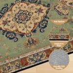 8x10 Area Rugs for Bedroom Boho Washable Rug for Living Room Floral Vintage Distress Print Medallion Brick Red Rust Neutral Motifs Soft Rubber Backed Non-Slip Carpet for Dining Room Office