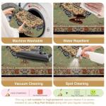 8x10 Area Rugs for Bedroom Boho Washable Rug for Living Room Floral Vintage Distress Print Medallion Brick Red Rust Neutral Motifs Soft Rubber Backed Non-Slip Carpet for Dining Room Office