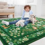 Rtizon Area Rug for Living Room, Green Floral Area Rugs 5x7 for Bedroom