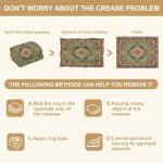 8x10 Area Rugs for Bedroom Boho Washable Rug for Living Room Floral Vintage Distress Print Medallion Brick Red Rust Neutral Motifs Soft Rubber Backed Non-Slip Carpet for Dining Room Office