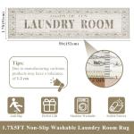 Beige Non-Slip Laundry Room Runner Rug 20"x60