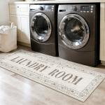 Beige Non-Slip Laundry Room Runner Rug 20"x60