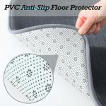 HUXMEYSON Bathroom Rugs Sets 3 Piece, Non-Slip & Quick Dry Bath Mat Set, Ultra Soft Velvet Bath Rugs for Bathroom, Toilet and Shower Floor, Grey