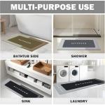 YUGMCOCE Bath Mat, Quick-Drying Non-Slip Thin Bathroom mat Super Absorbent Bath mats Rug-Bath Mats for Bathroom Floor Bathtub Vanity-Bathmat Bath Rug Easy Care Grey 27.5" x15.7"