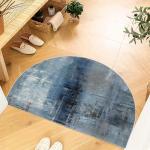 TOMWISH Blue 24" x 16" Semicircular Indoor Area Rug