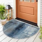 TOMWISH Blue 24" x 16" Semicircular Indoor Area Rug