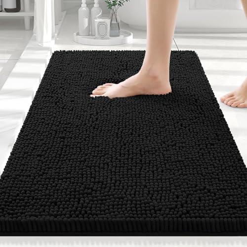 Smiry Luxury Chenille Bathroom Rugs 30x20, Extra Soft and Absorbent Shaggy Bath Mat, Machine Washable