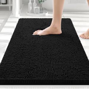 Smiry Luxury Chenille Bathroom Rugs 30x20, Extra Soft and Absorbent Shaggy Bath Mat, Machine Washable