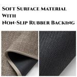 Non-Slip Corner Shower Mats,Semi-Circular Bath Mat, Curved Bath Rug, Washable Absorbent Camper Bathroom Rug, Corner Bath Mat Carpet for Circular Shower (Black, 16''X29'')