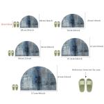 TOMWISH Blue 24" x 16" Semicircular Indoor Area Rug