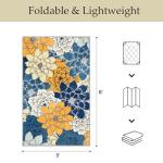 GENIMO Indoor Outdoor Area Rug 5'x8', Machine Washable Rugs for Patio, Waterproof, Non-Slip Easy Cleaning Floral Outdoor Mat 