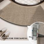 Non-Slip Corner Shower Mats,Semi-Circular Bath Mat, Curved Bath Rug, Washable Absorbent Camper Bathroom Rug, Corner Bath Mat Carpet for Circular Shower (Black, 16''X29'')