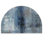TOMWISH Blue 24" x 16" Semicircular Indoor Area Rug