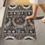 WELLDAY Bath Mat, Soft Absorbent Non Slip Bathroom Rugs, African Paisley Pattern Bath Mats for Bathroom, Toilet, Shower Floor 16 X 24 in