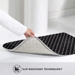 Bathroom Rugs Non Slip Washable 20 x 31.5 Inch - Polkadots Balck Pattern Print Kitchen Mats for Floor, Area Rugs for Entryway Mats Indoor, Bathroom Laundry Room Door Rug with Rubber Backing