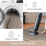 Tangsoo Easy Jute 3x5 Outdoor Rug for Living Room,Non-Slip Thin Black Rainbow Indoor Area Rug,Washable Boho Farmhouse Carpet for Front Porch Bedroom Patio Entryway Balcony