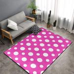 Area Rugs for Living Room Decor - Anti Slip Throw Washable Rugs 3x5, Hot Pink Polka Dot Pattern J Print Indoor Soft Carpet for Bedroom/Dining/Room/Living 60x39 Inch
