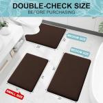 Smiry Memory Foam Bath Mat 47x32, Extra Soft and Absorbent Bathroom Mats, Non Slip Washable Carpet for Floor, Shower and Tub, Brown