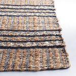 SAFAVIEH Area Rug 8x10 - Natural Fiber Collection - Large - Navy & Natural, Handmade Jute & Cotton Flat Weave, Stripe Pattern, Ideal for Living Room, Bedroom, Dining Space (NFB651N)