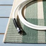 SAFAVIEH Washable Rug Outdoor Courtyard Collection - 2'7" x 5', Green & Beige, Plaid Pattern, Non-Shedding & Easy Cleaning, Ideal for Patio, Backyard, Mudroom (CY6201-322)