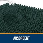 OLANLY Bathroom Rugs 36x24, Extra Soft Absorbent Chenille Bath Rugs, Rubber Backing Quick Dry, Machine Washable Bath Mats for Bathroom Floor, Tub and Shower, Home Decor Accessories, Blackish Green