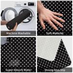 Bathroom Rugs Non Slip Washable 20 x 31.5 Inch - Polkadots Balck Pattern Print Kitchen Mats for Floor, Area Rugs for Entryway Mats Indoor, Bathroom Laundry Room Door Rug with Rubber Backing