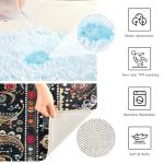 WELLDAY Bath Mat, Soft Absorbent Non Slip Bathroom Rugs, African Paisley Pattern Bath Mats for Bathroom, Toilet, Shower Floor 16 X 24 in