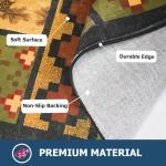 CASAVAINE Rustic Lodge Patchwork Area Rug 3x5, Deer Wildlife Cabin Design with Buffalo Plaid, Southwestern Native Inspired Patterns, Non-Slip Stain Resistant Rug for Living Room, Bedroom, Lodge Decor