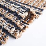 SAFAVIEH Area Rug 8x10 - Natural Fiber Collection - Large - Navy & Natural, Handmade Jute & Cotton Flat Weave, Stripe Pattern, Ideal for Living Room, Bedroom, Dining Space (NFB651N)