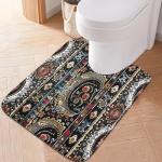 WELLDAY Bath Mat, Soft Absorbent Non Slip Bathroom Rugs, African Paisley Pattern Bath Mats for Bathroom, Toilet, Shower Floor 16 X 24 in