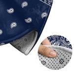 Supdreamc Luxurious 36" Diameter Round Area Rug - Paisley Navy Blue Pattern Non Slip Kitchen Rug Abstract Decor for Living Room, Home, Bedroom, Absorbent Memory Foam Standing Mat