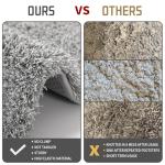 Yimobra Bathroom Rugs Non Slip Washable, Ultra Soft and Water Absorbent Bath Mats, Plush Fluffy Shower Mat Outside, Microfiber Thick Matts for Bathroom Floor/Sink, 24x17, Light Gray and White